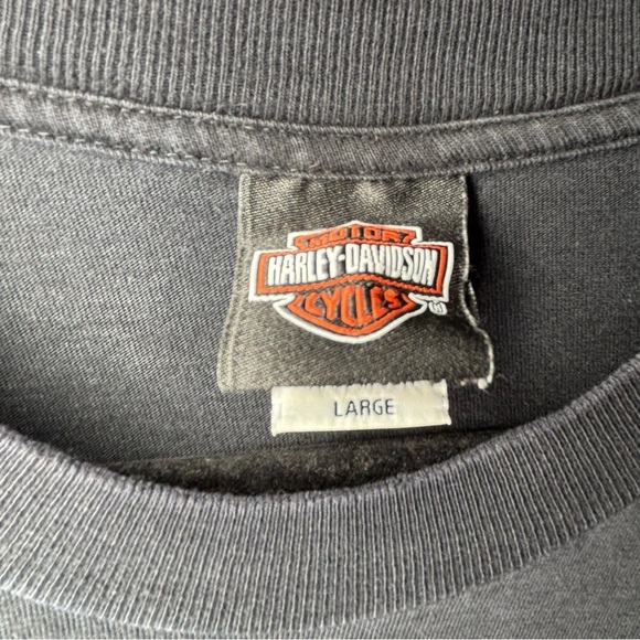 Harley Davidson Shirt Mens Large Crewneck Tee Skull Pirate Beach Motorcycles - Picture 4 of 7